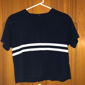 Brandy Melville navy blue striped shirt